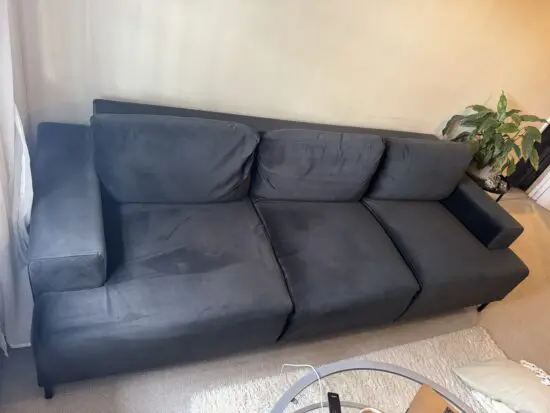 FREDERIK 3 Seater Sofa Dark Anthracite Velvet