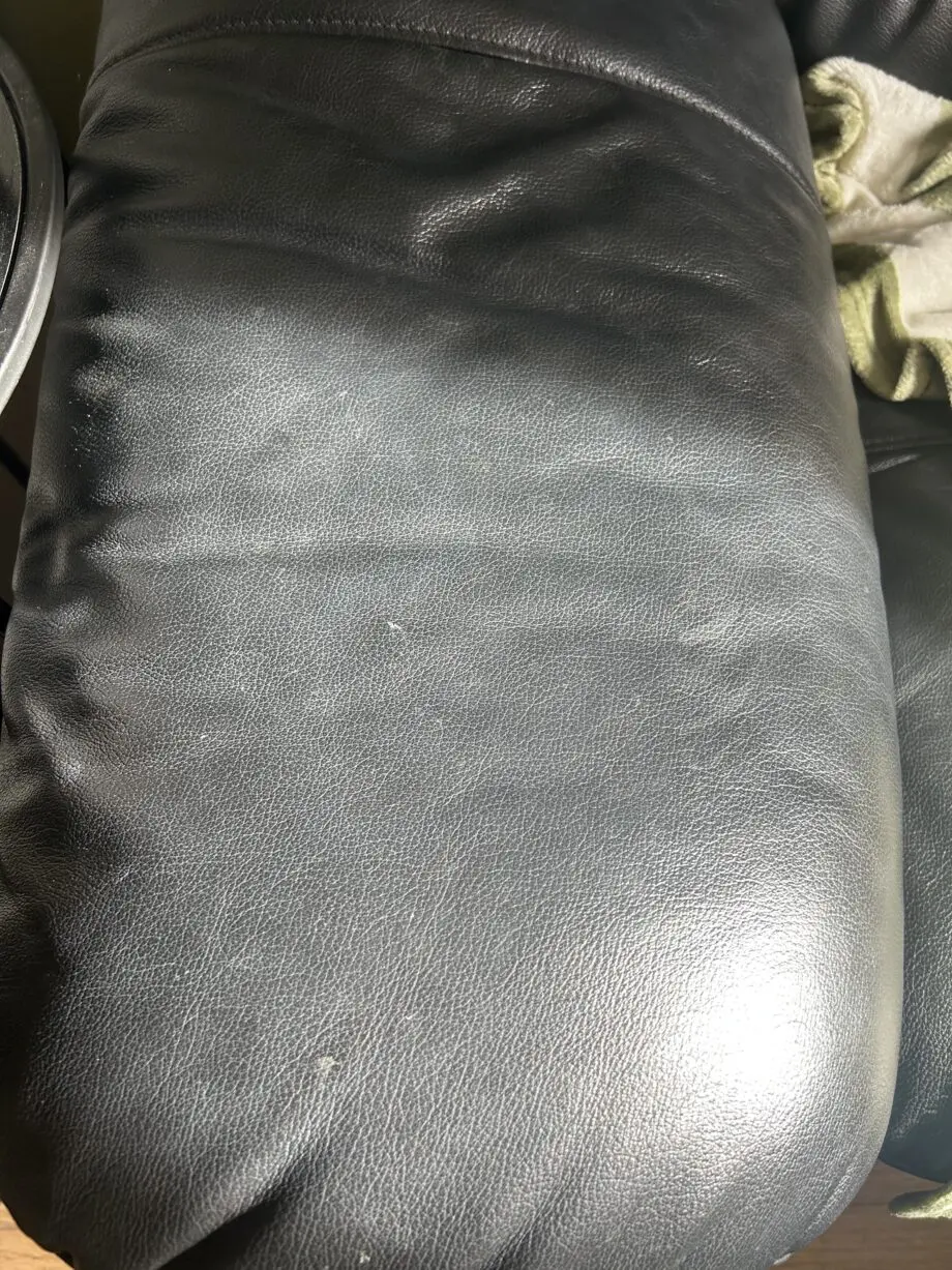 Black leather 3 seater sofa