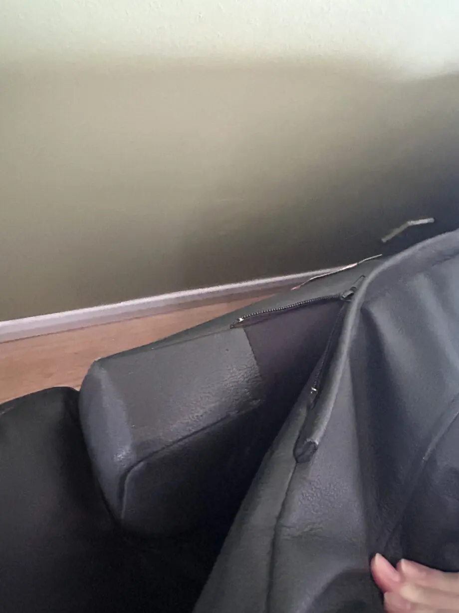 Black leather 3 seater sofa