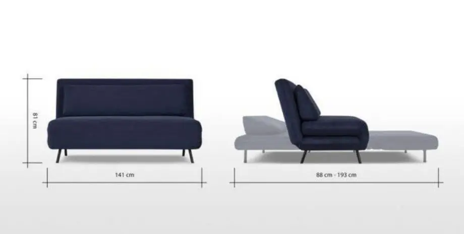 MADE Large Kahlo Sofa Bed - Navy