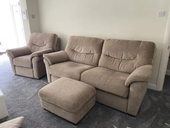 Furniture village G plan sofa, chair , footstool