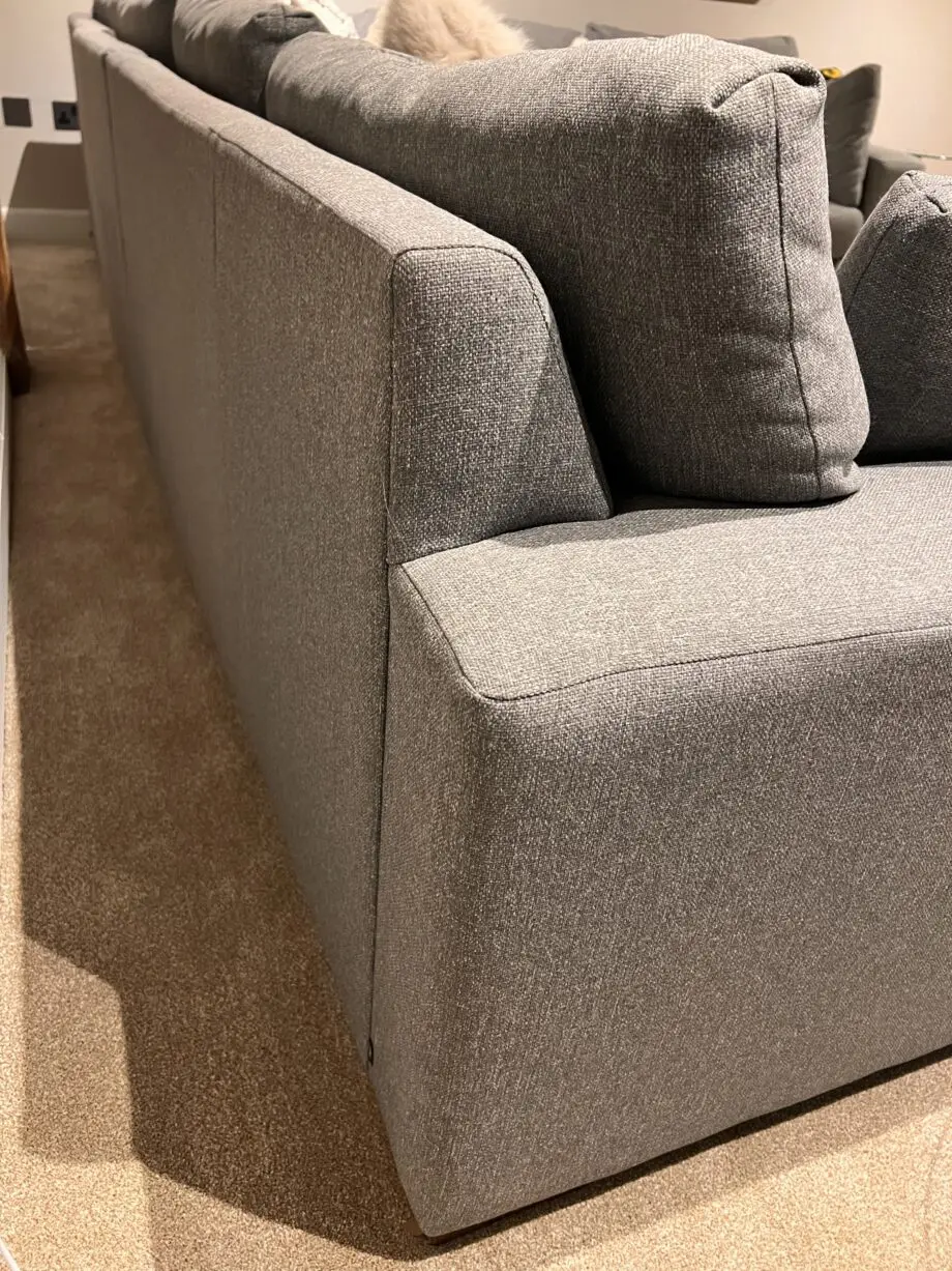 Next grey Houghton corner sofa with solid wood feet