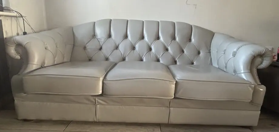 Leather chesterfield style sofa