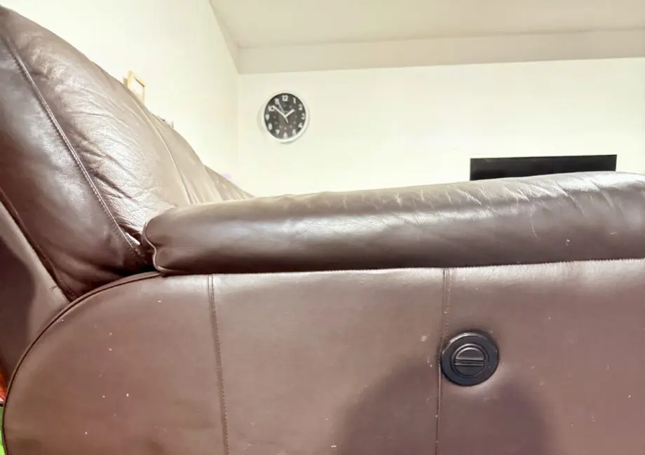 Electric Recliner Sofa Couch Dark Brown Leather, 2-Seater