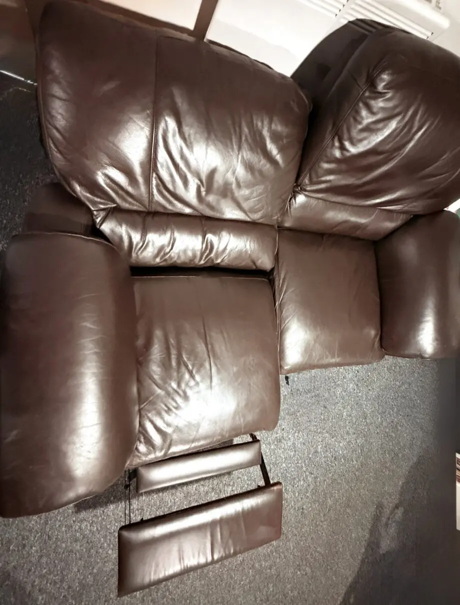 Electric Recliner Sofa Couch Dark Brown Leather, 2-Seater
