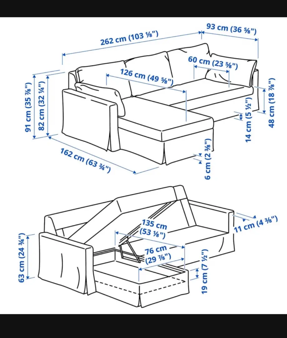 IKEA HYLTARP 3-seat sofa w chaise longue, left, for sale