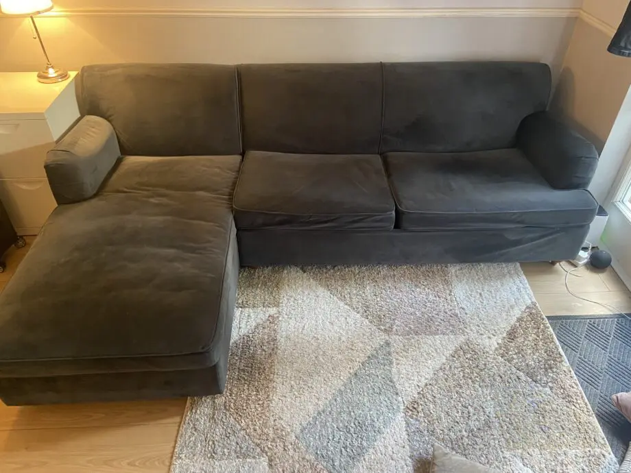 MADE.COM dark blue Orson LHF Chaise End Corner Sofa Bed