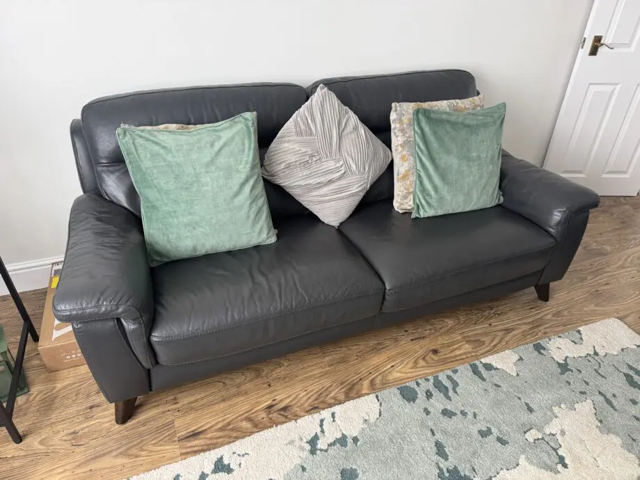 DFS Dark Grey 3 Seater Sofa & Electric Recliner Chair + USB Port & Matching Storage Footstool …