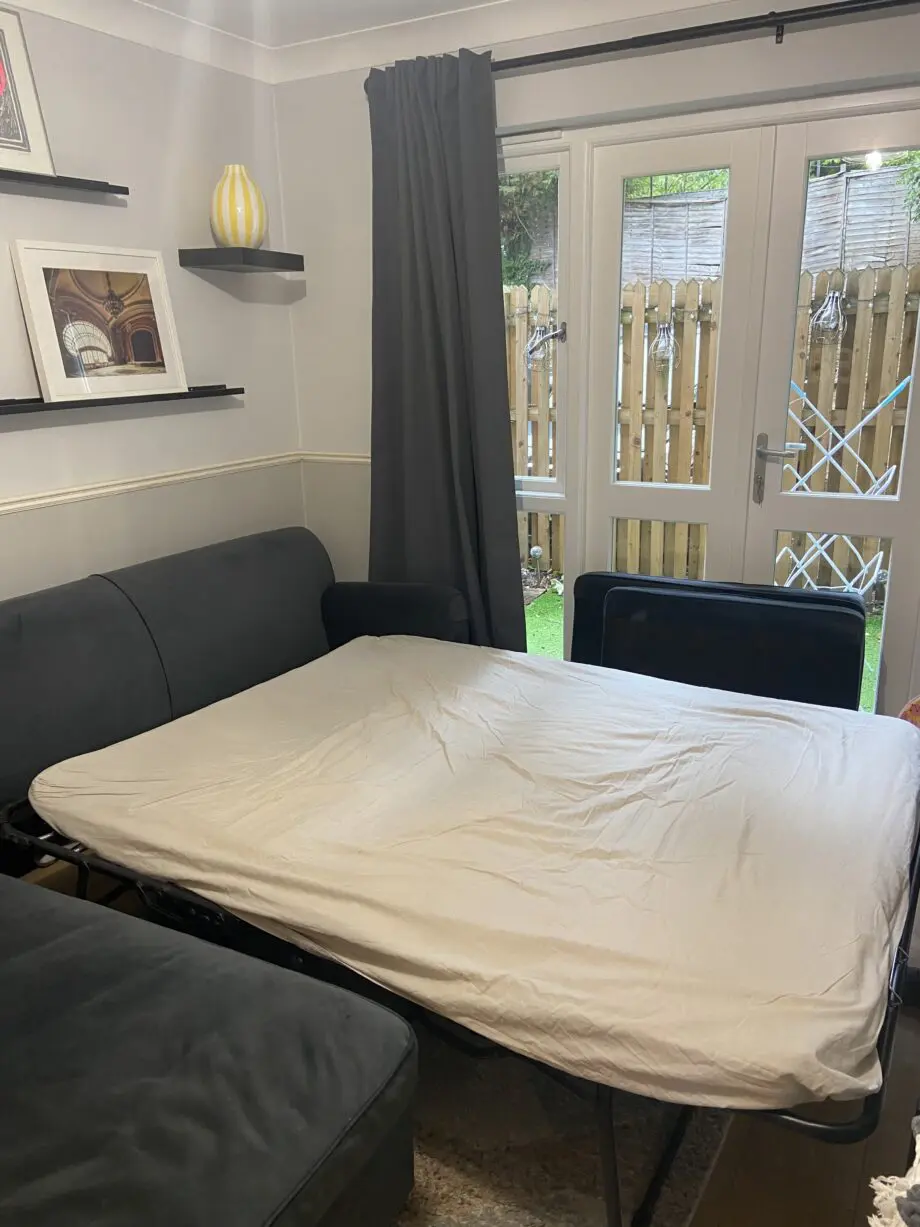 MADE.COM dark blue Orson LHF Chaise End Corner Sofa Bed