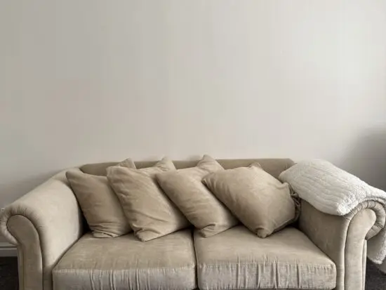 Next 3 seater beige fabric sofa - excellent condition. Need gone-asap