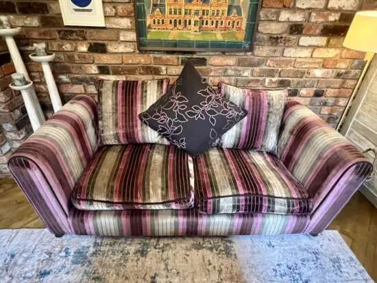 Trendy Gothic-Style Purple Green 3 Seater + 2 Seater Sofa Set