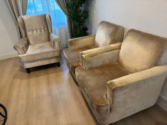 Velvet Wingback Armchair & Loveseat Sofa Set – Classic & Comfortable "High quality"