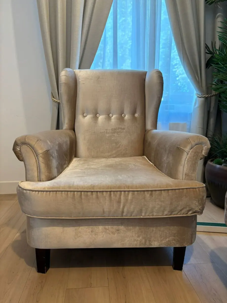 Velvet Wingback Armchair & Loveseat Sofa Set – Classic & Comfortable "High quality"