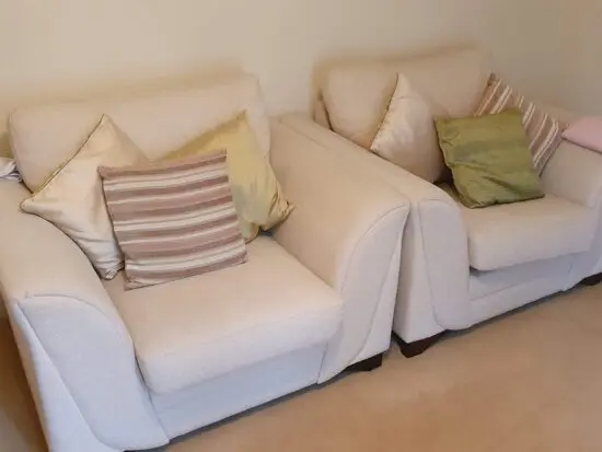 Beige Single Seater Sofa Chair x 2