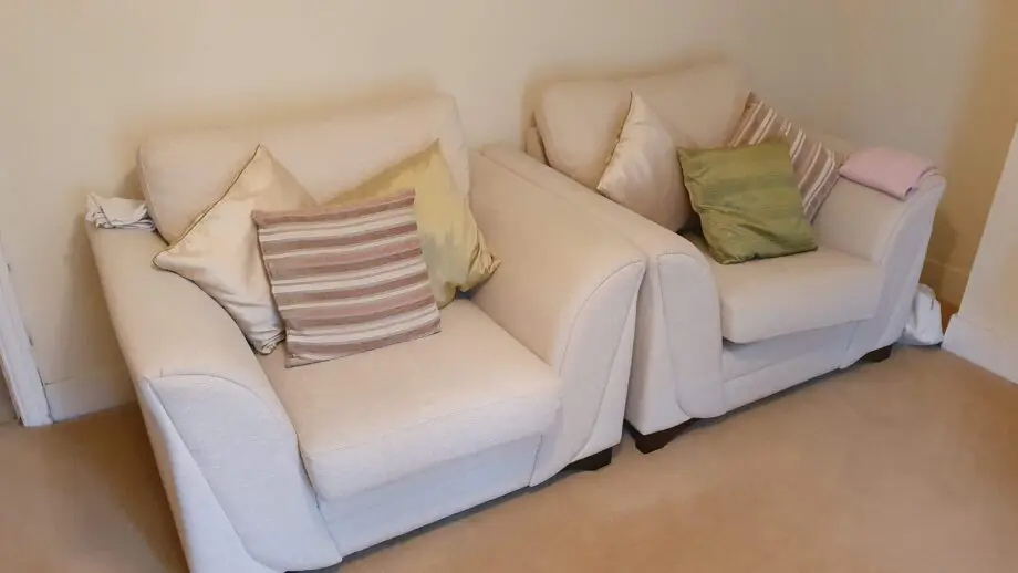 Beige Single Seater Sofa Chair x 2