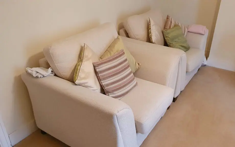 Beige Single Seater Sofa Chair x 2