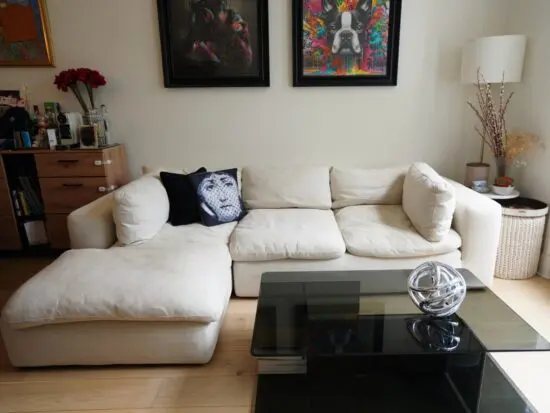 Samona Left Hand Facing Chaise End Sofa, Natural Cotton & Linen Mix