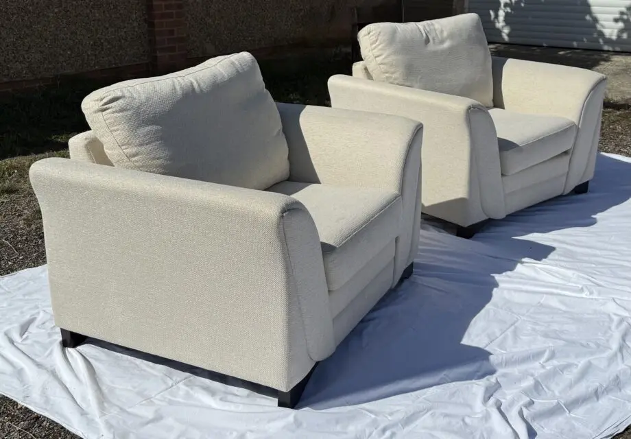 Beige Single Seater Sofa Chair x 2