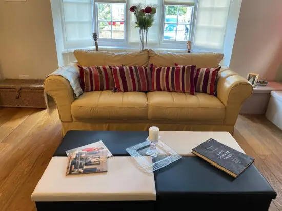John lewis cream/ beige real leather sofas