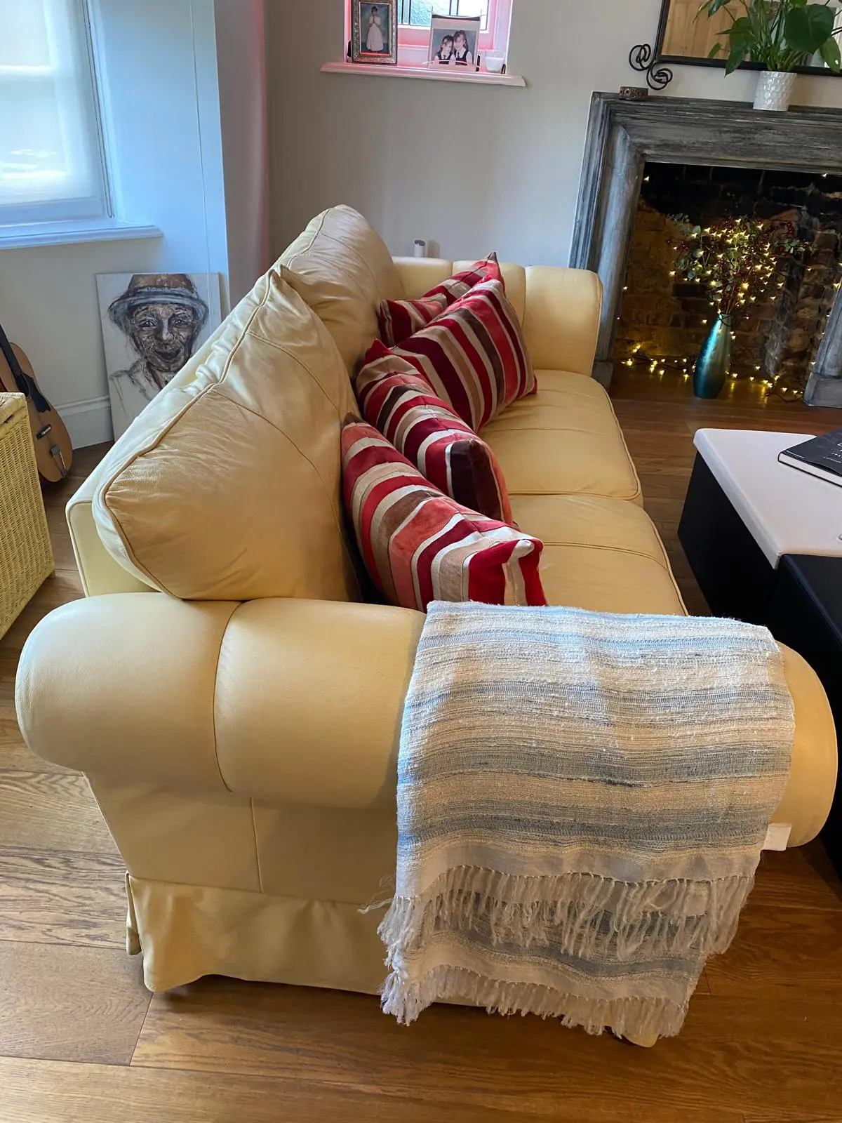 John lewis cream/ beige real leather sofas