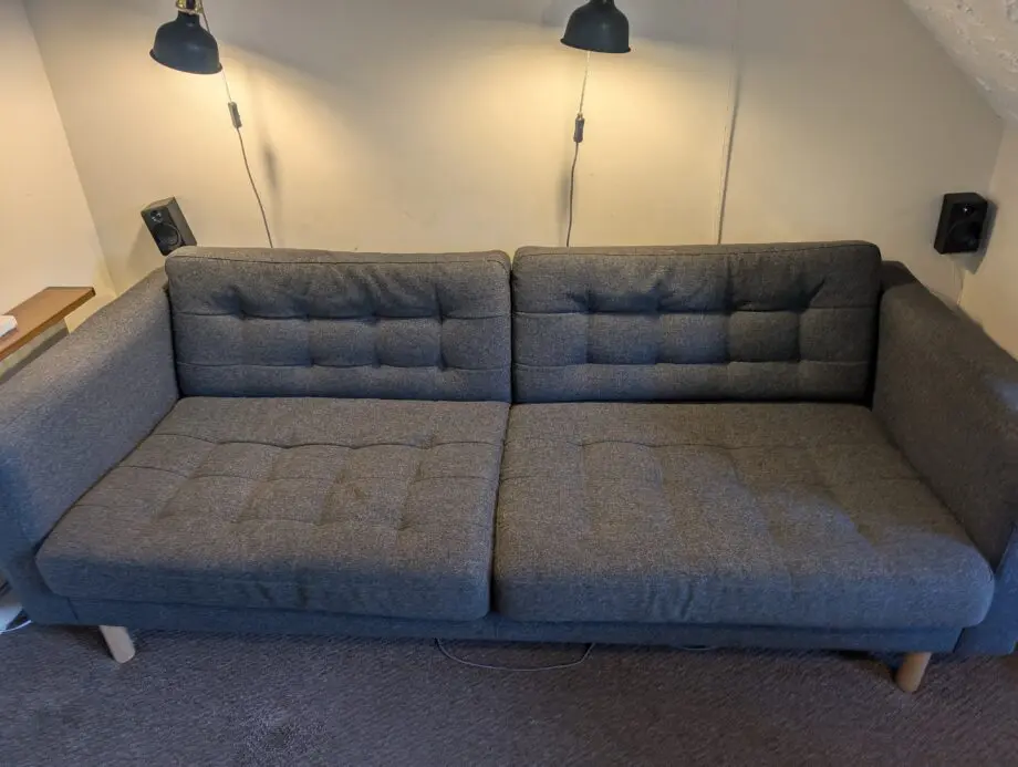 IKEA Landskrona sofa and footstool set dark gray