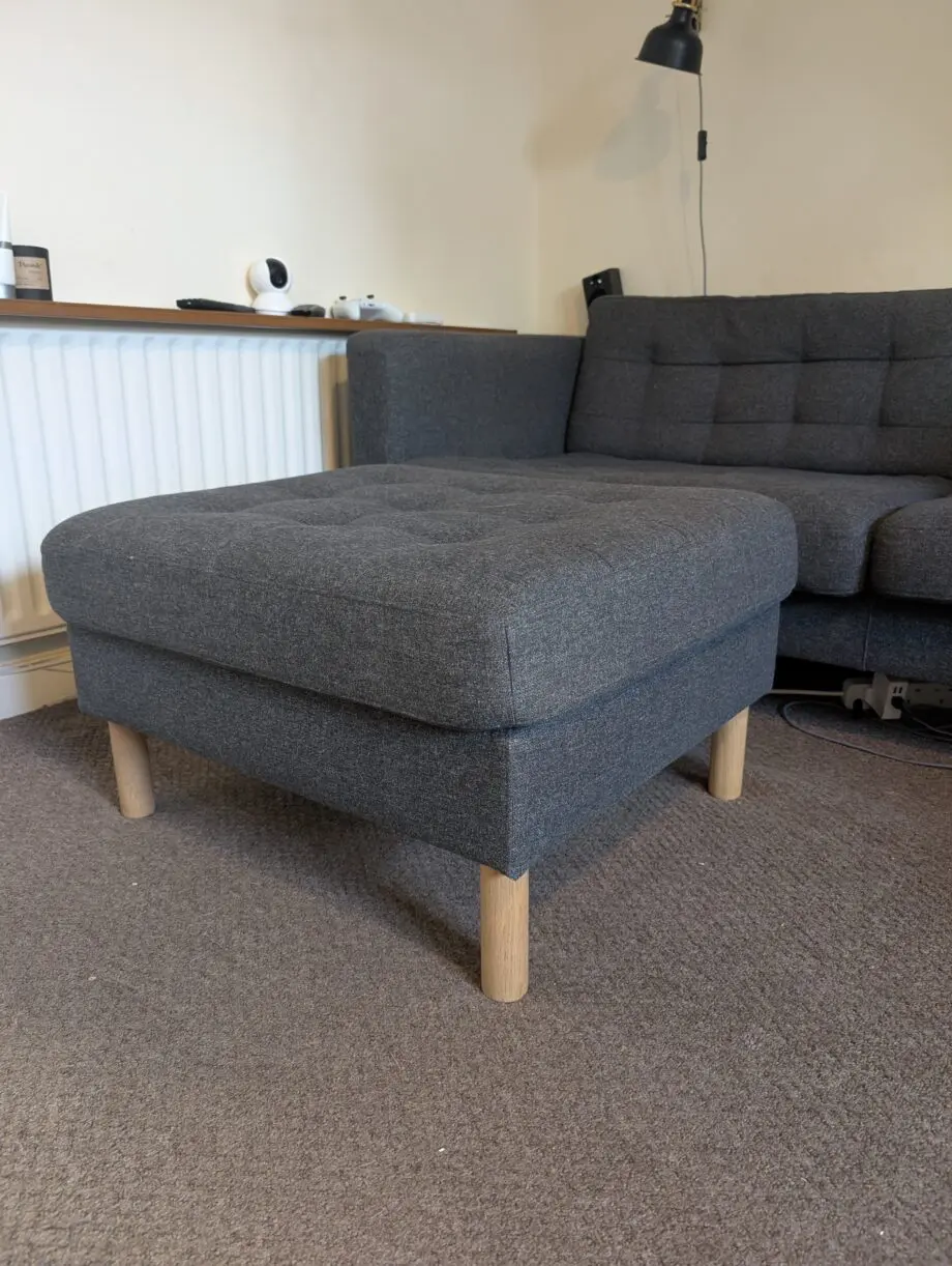 IKEA Landskrona sofa and footstool set dark gray