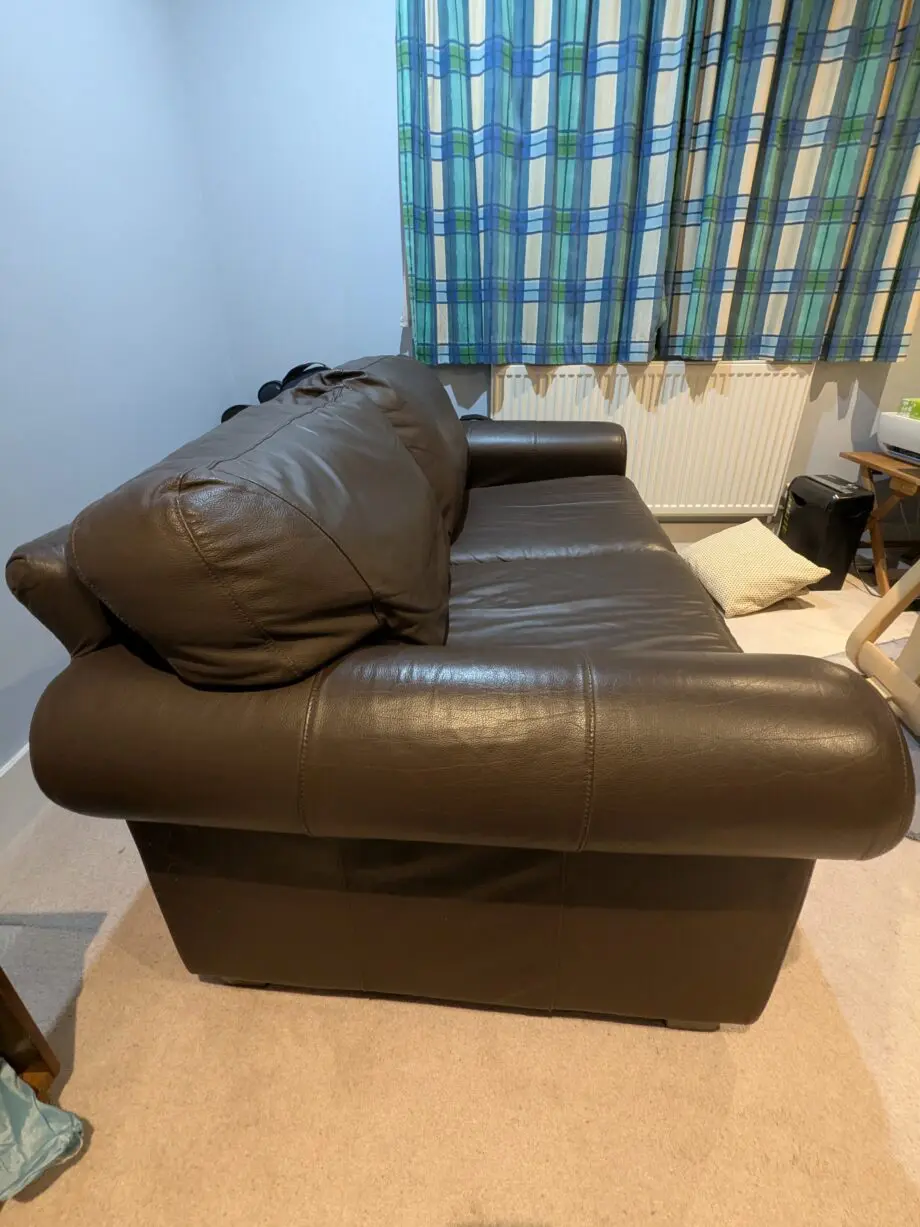 Brown Faux Leather 2 Seater Sofa