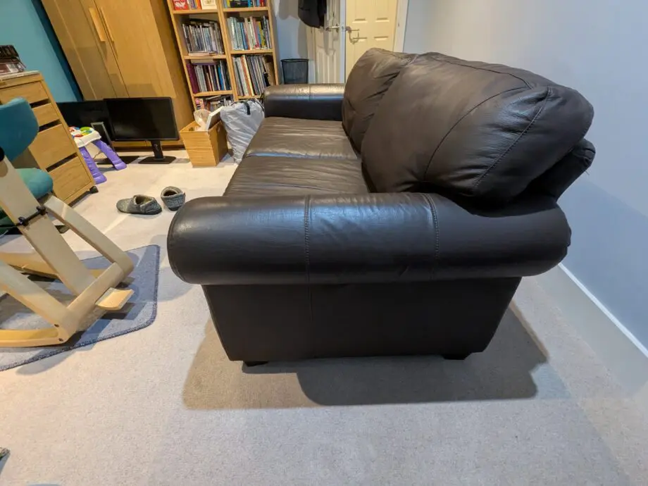 Brown Faux Leather 2 Seater Sofa
