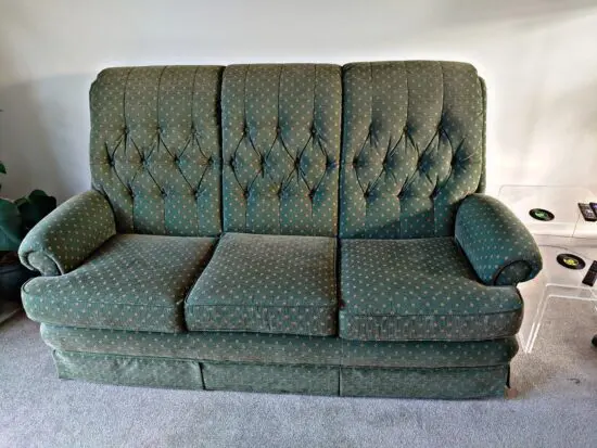 V gd Condition Green 3 Seater Sofa
