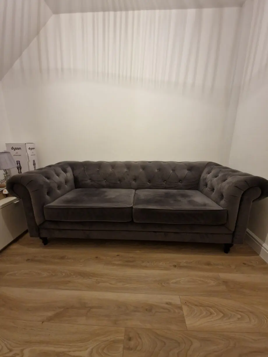 Habitat Chesterfield Velvet 2 Seater Sofa - Charcoal