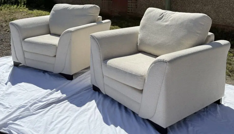 Beige Single Seater Sofa Chair x 2
