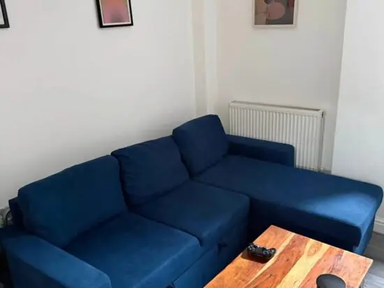 Argos Home Miller Right Hand Corner Chaise Sofa Bed in Navy