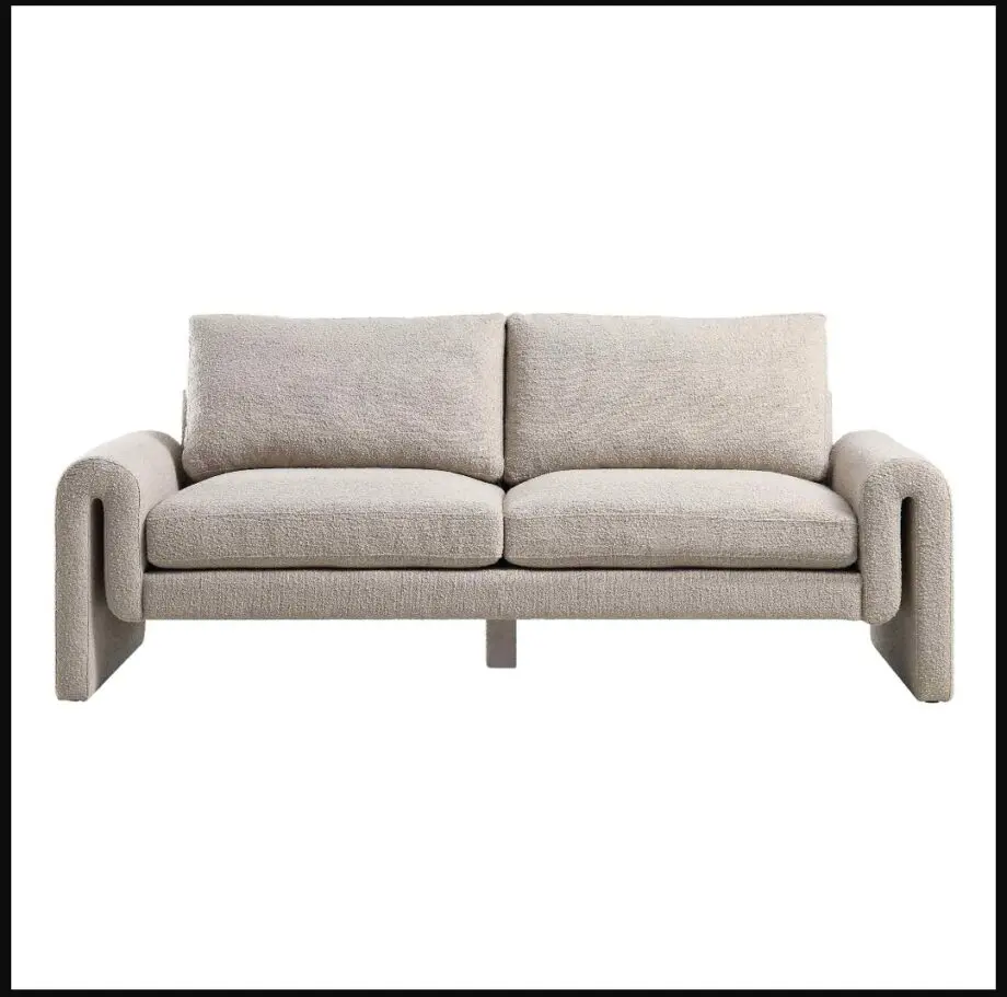 Daals Hampstead Sofa In Taupe Beige Boucle Curved 3-Seater Sofa RRP £600