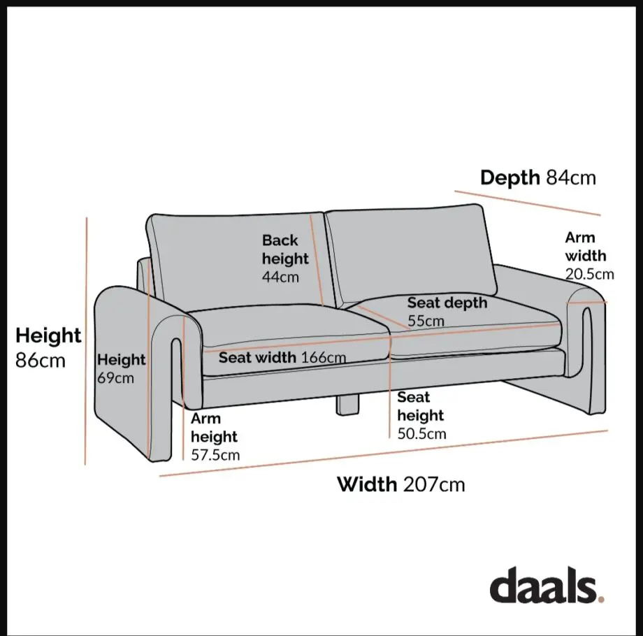 Daals Hampstead Sofa In Taupe Beige Boucle Curved 3-Seater Sofa RRP £600