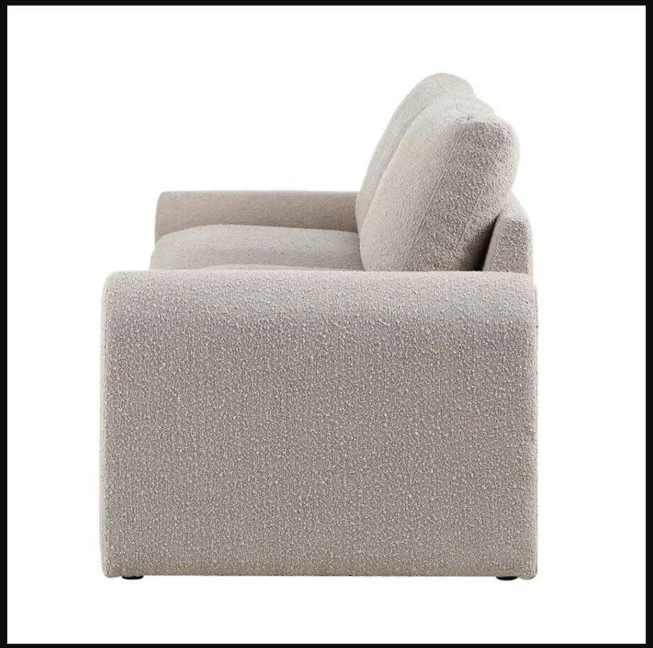 Daals Hampstead Sofa In Taupe Beige Boucle Curved 3-Seater Sofa RRP £600