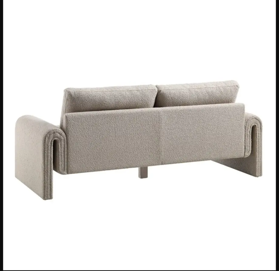 Daals Hampstead Sofa In Taupe Beige Boucle Curved 3-Seater Sofa RRP £600