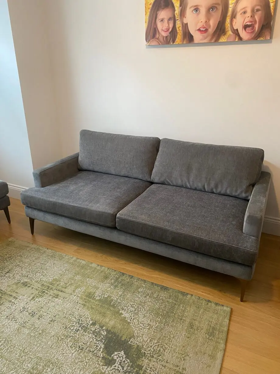 West Elm Andes 3 Seater sofa and matching bench/footstool
