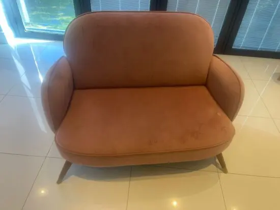 Beautiful Pink red velvet 2 seater sofa