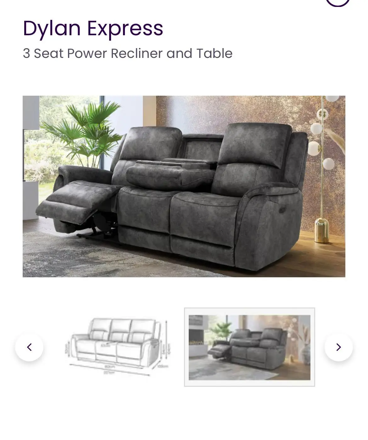 DFS Dylan Express Electric Recliner Sofa