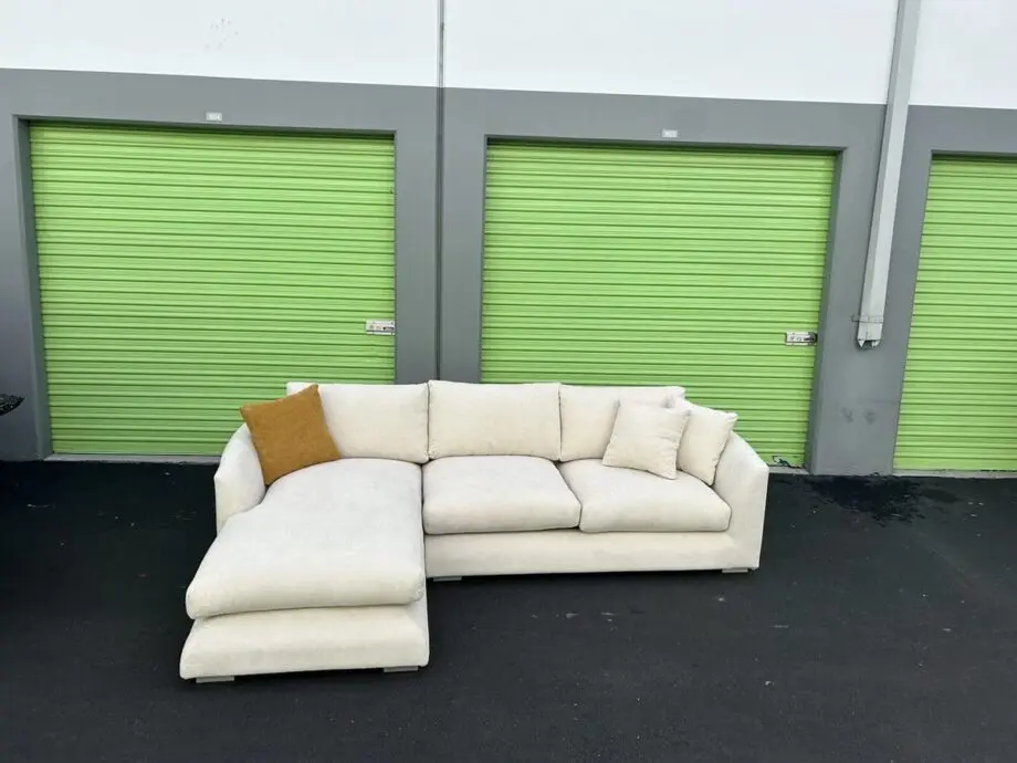 Brand New Loaf Cream L-Shape Corner Sofa For Sale Now