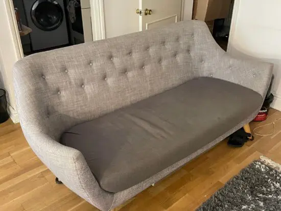 Hygena Lexie 3 Seater Fabric Sofa - Light Grey
