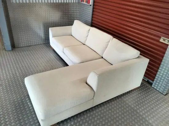 Loaf Long Chaise Corner Cream Sofa For Sale