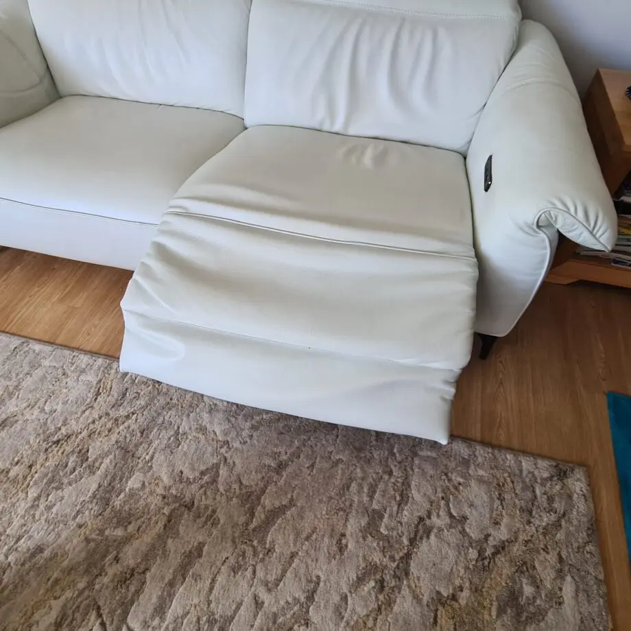 Natuzzi Editions white reclining sofa