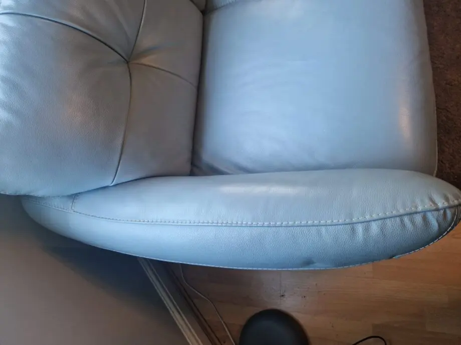 Sofology pale blue leather 4 + 2 sofa set
