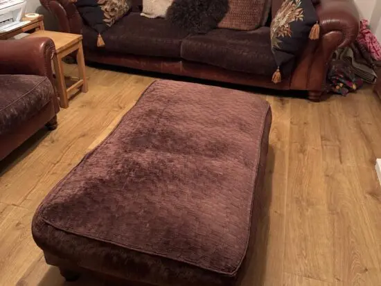 Eddershaws sofa, chair and foot stool