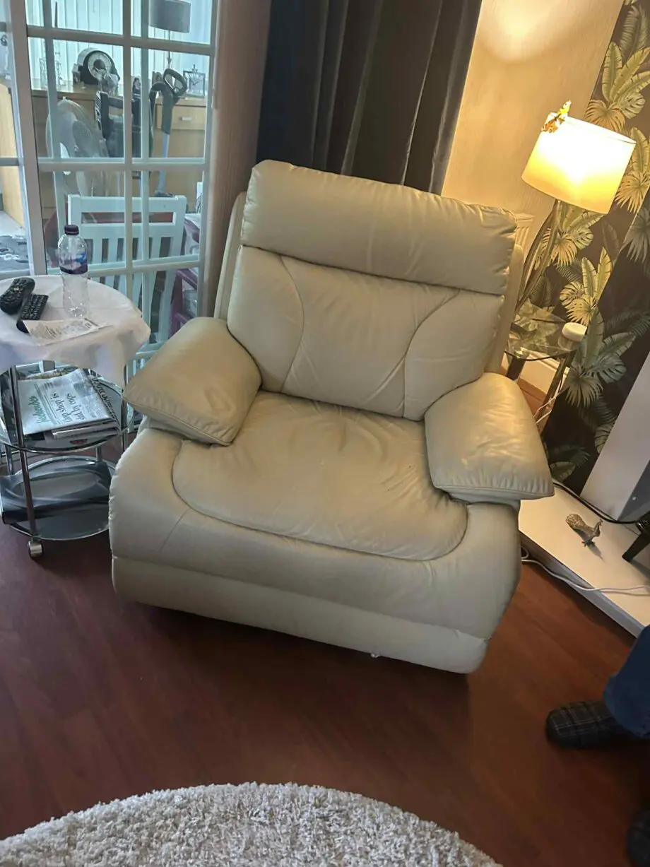 cream sofa and chair