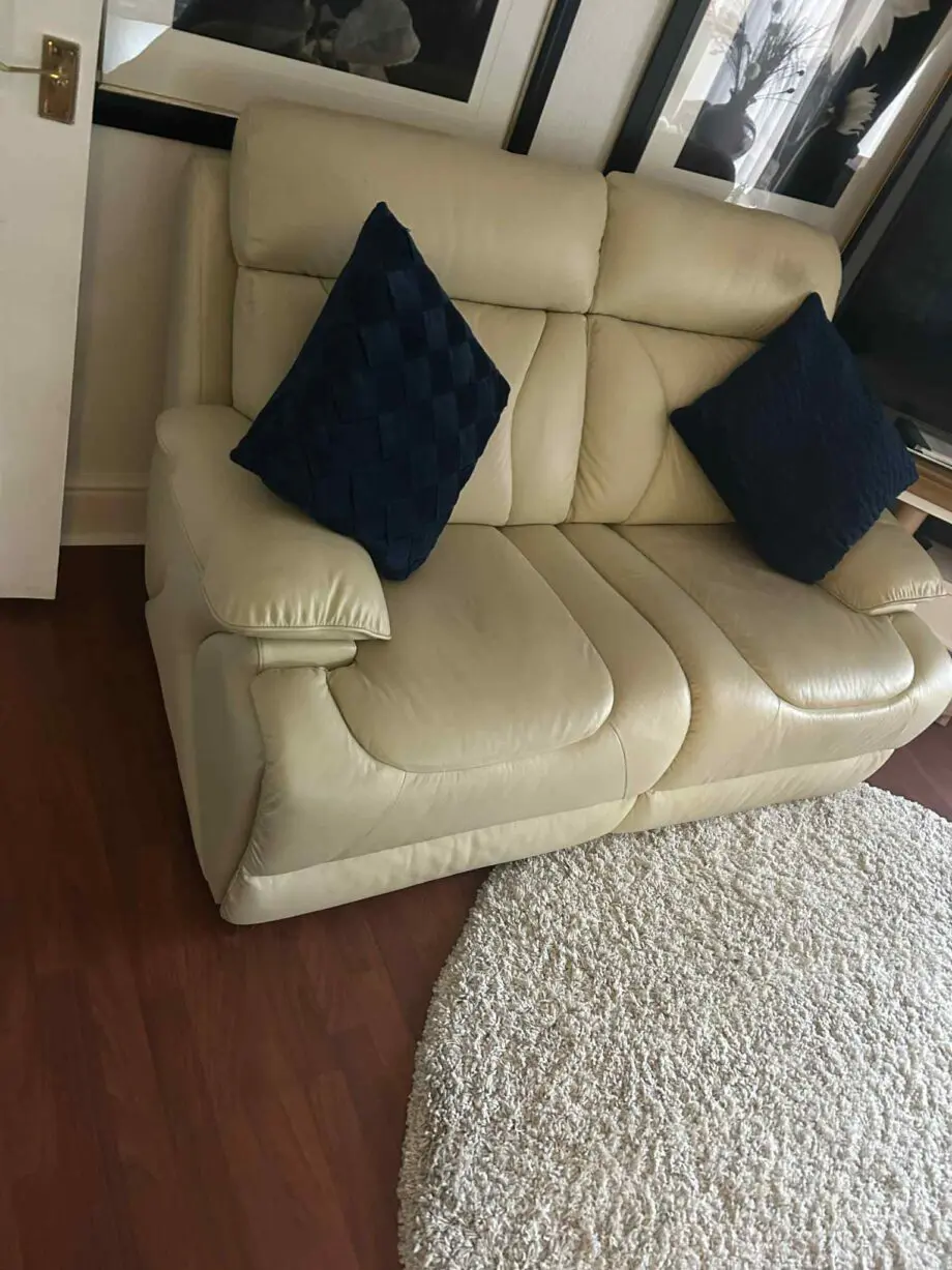 cream sofa and chair