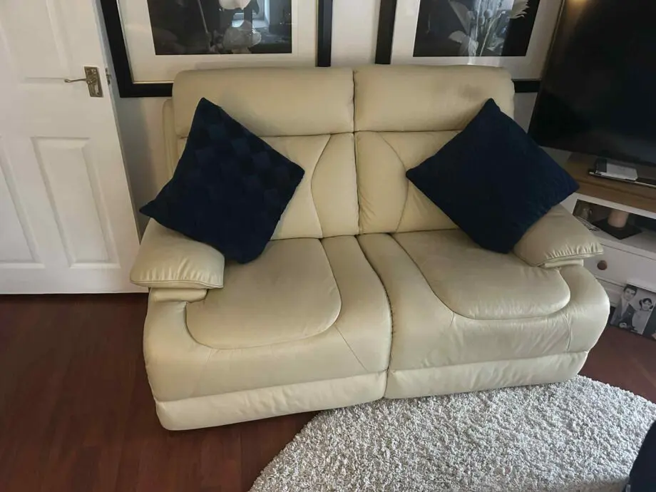 cream sofa and chair