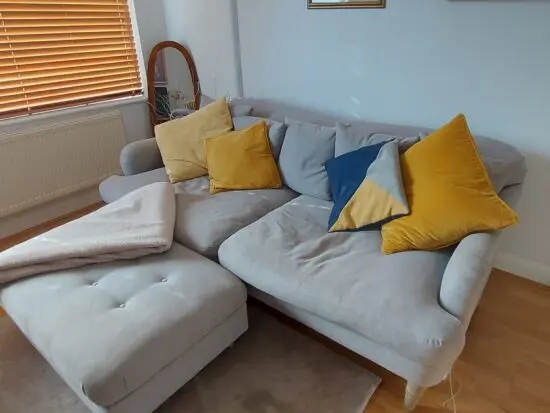 Loaf 3 seater sofa & footstool in dive grey