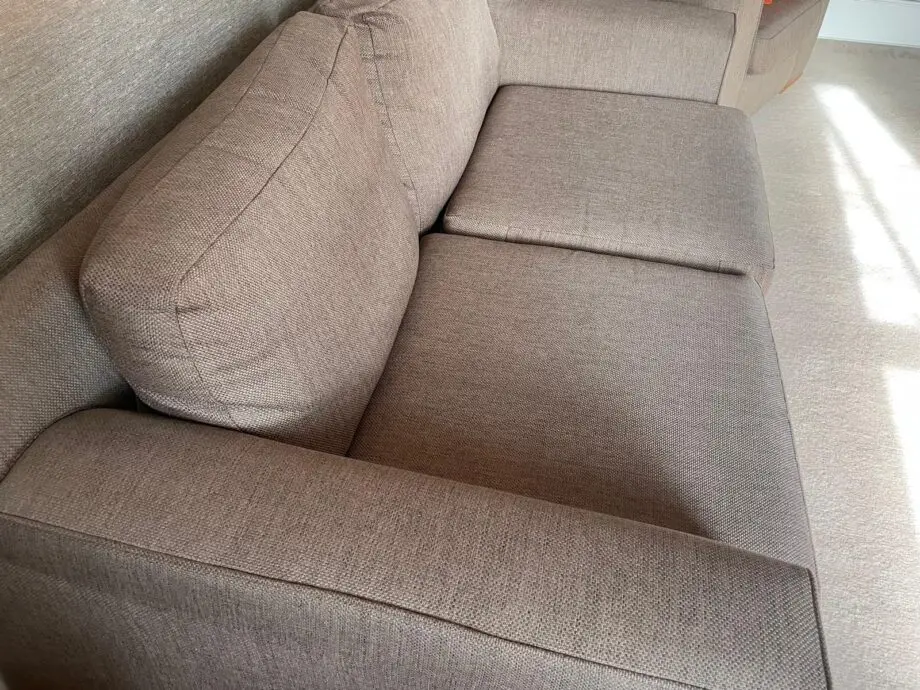 M&S Linen style brown Sofa with Armchair